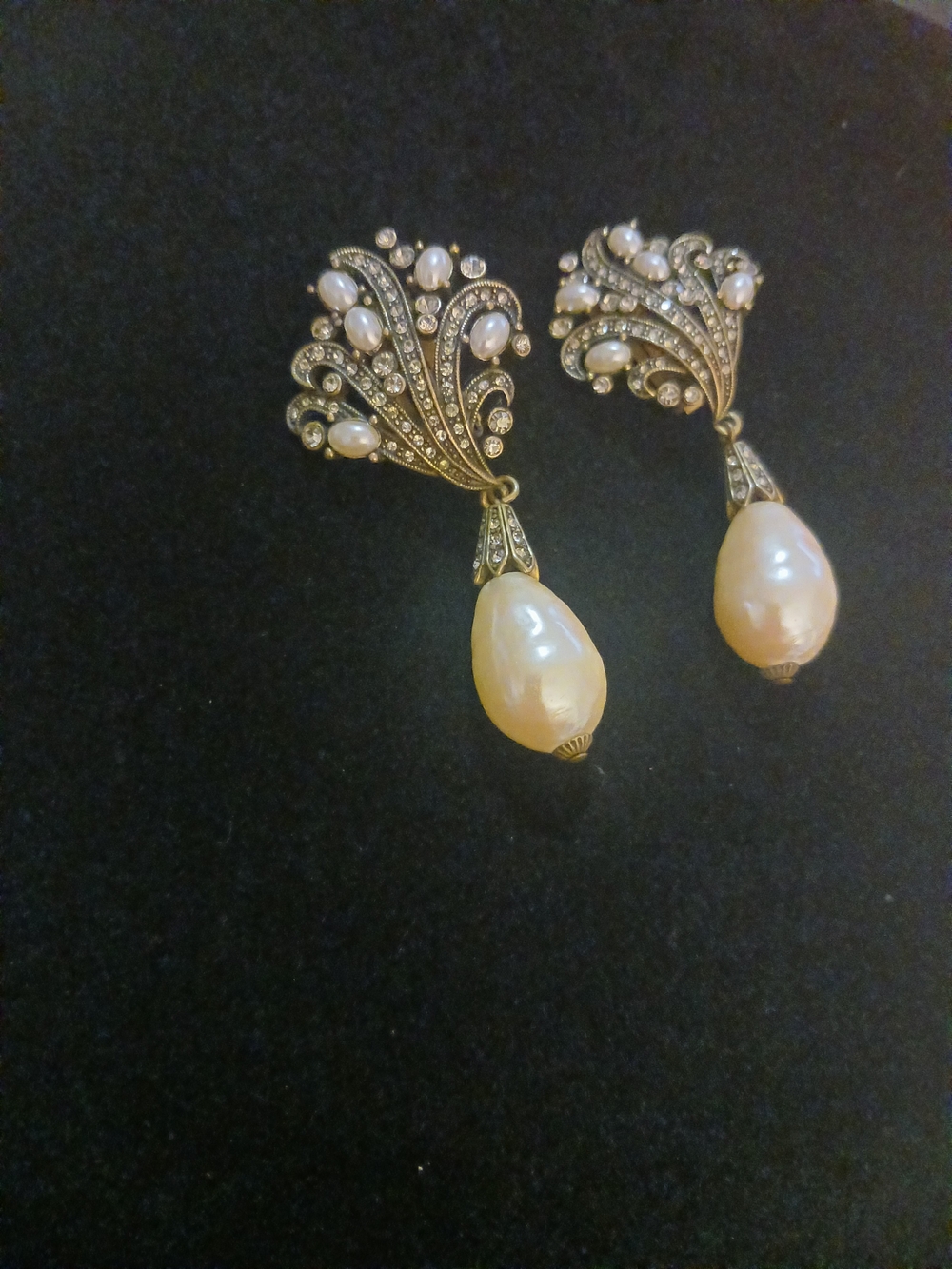 Heidi Daus Pearl Drop Statement Earrings